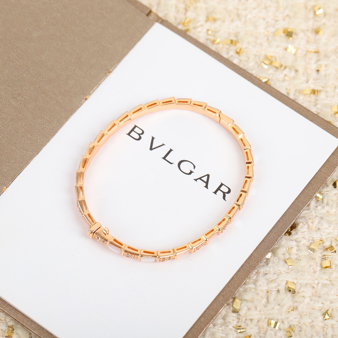 Bulgari Serpenti Viper Mother-of-Pearl Snake Bracelet