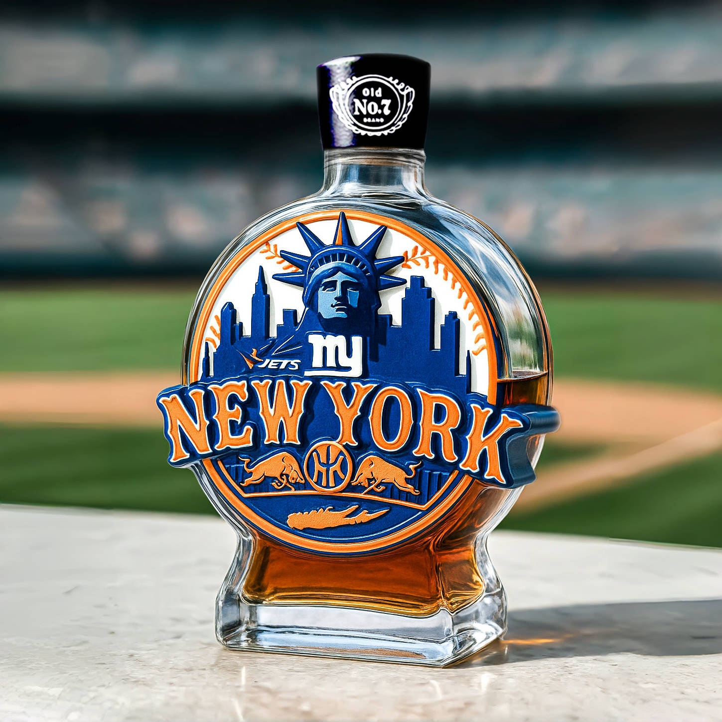 New York All-Star Teams Whiskey Bottle