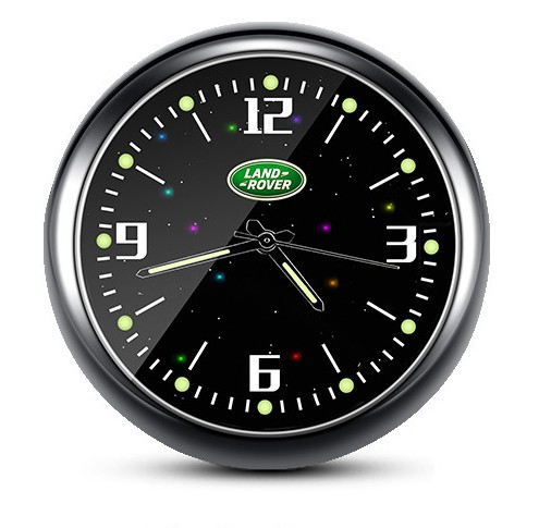 1x Luminous Diamond Quartz Analog Watch Stick On Car Clock Accessories Black