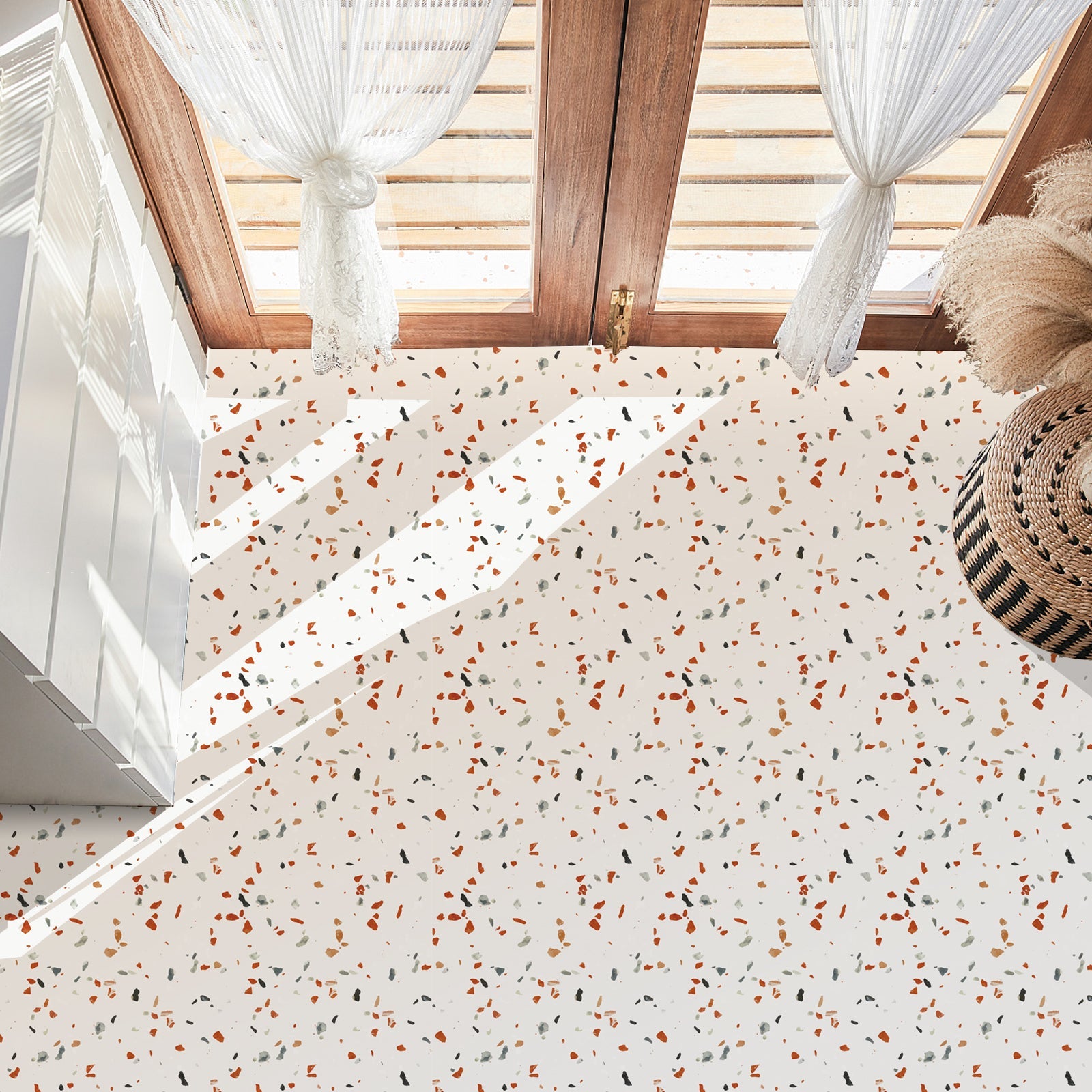 Confetti Terrazzo Peel and Stick Vinyl Floor Tile Sticker