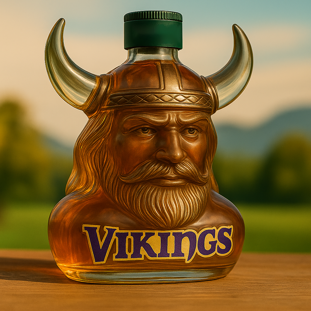 Minnesota Vikings Viking Head Whiskey Bottle
