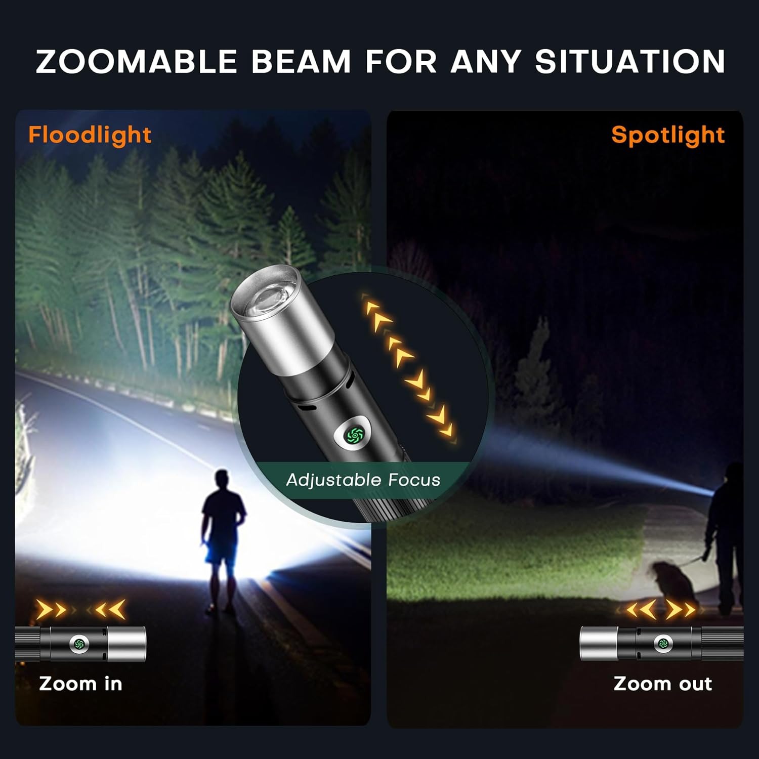💥ON SALE💥7-Mode Zoomable EDC Arc Electric Shock Rechargeable Self-defense Flashlight