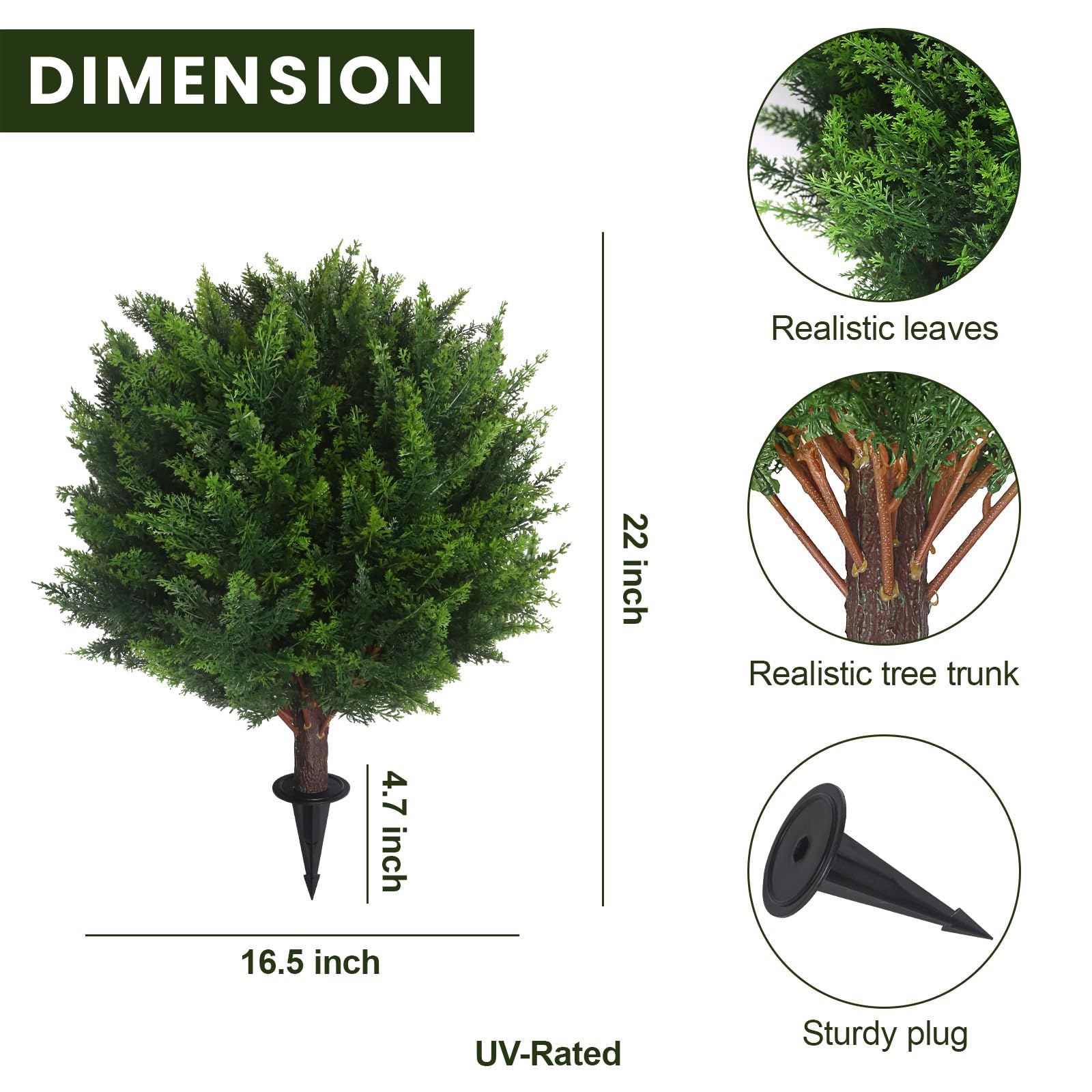 🔥ON SALE🔥22''T Artificial Cedar Topiary Ball Tree🏆Top #1 Sping Sale