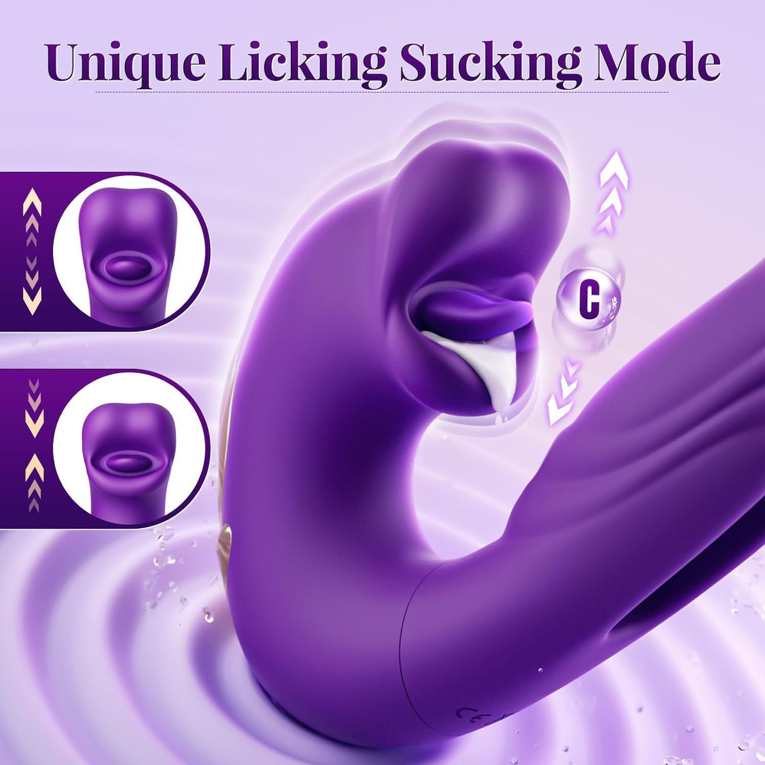 3-in-1 G-Spot Vibrator – Lick, Vibrate & Thrust for Multi-Sensation Comfort