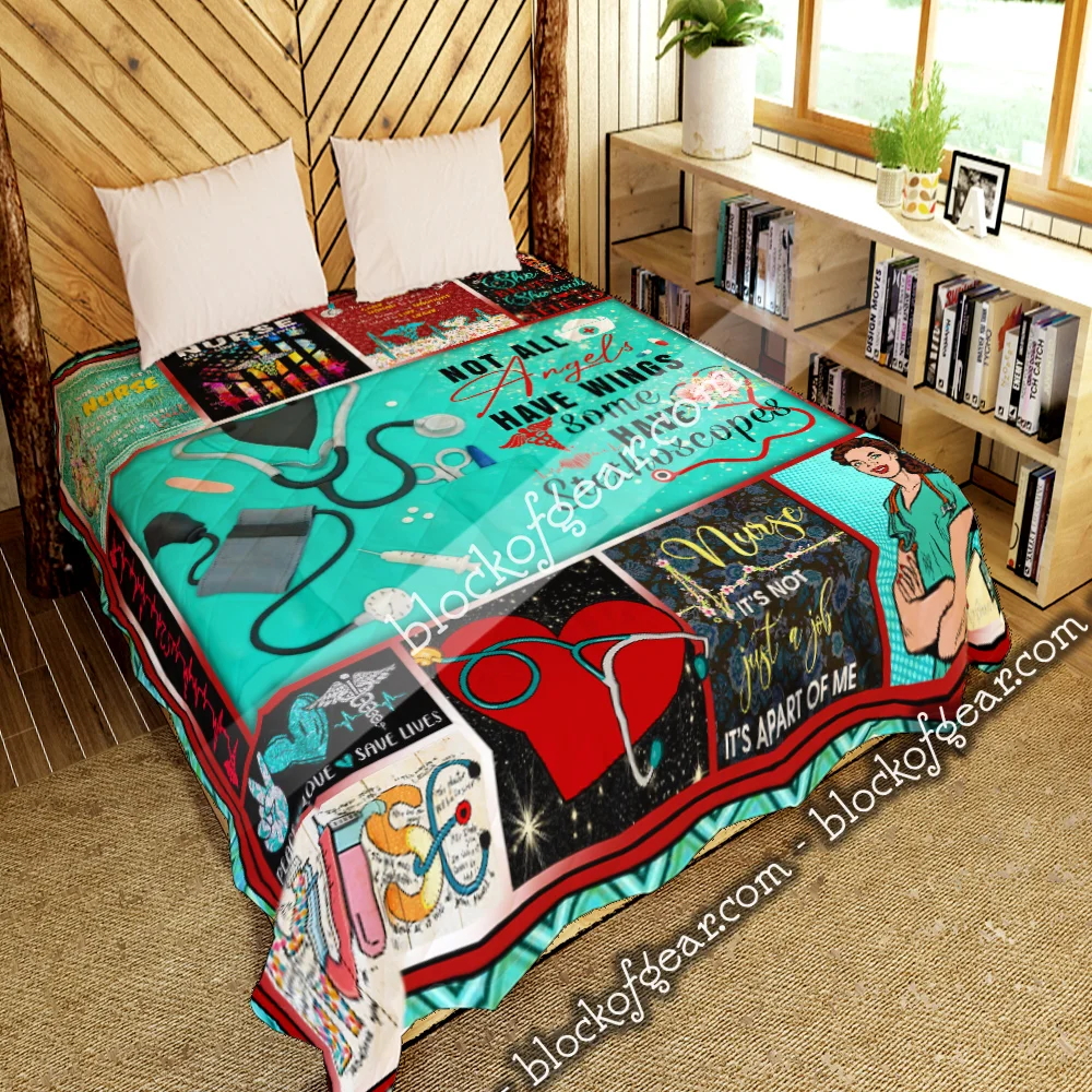 Nurse, Not All Angels Have Wings Some Have Stethoscopes Quilt Blanket