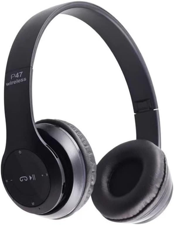 Wireless Headphones Over Ear P47 Super Bass 5.1, Volume Control, Bluetooth, Card Support SD, LED Lights, Compatible with IOS & Android, Built-in Microphone, FM Radio