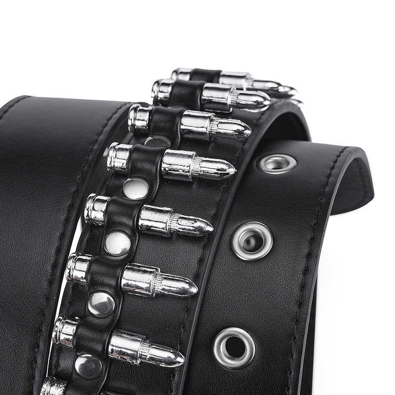 Cross-border new European and n ins style fashion bullet inlaid men's personality punk decorated jeans belt