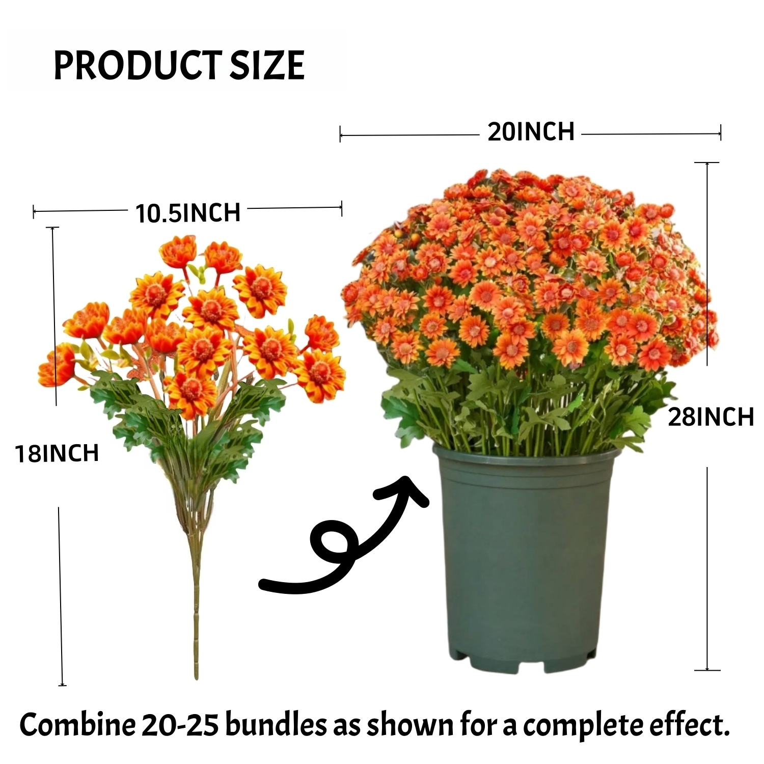 🏆Flash Sale⚡Artificial Outdoor Sunset Mums Flowers - UV resistant, Waterproof, Windproof