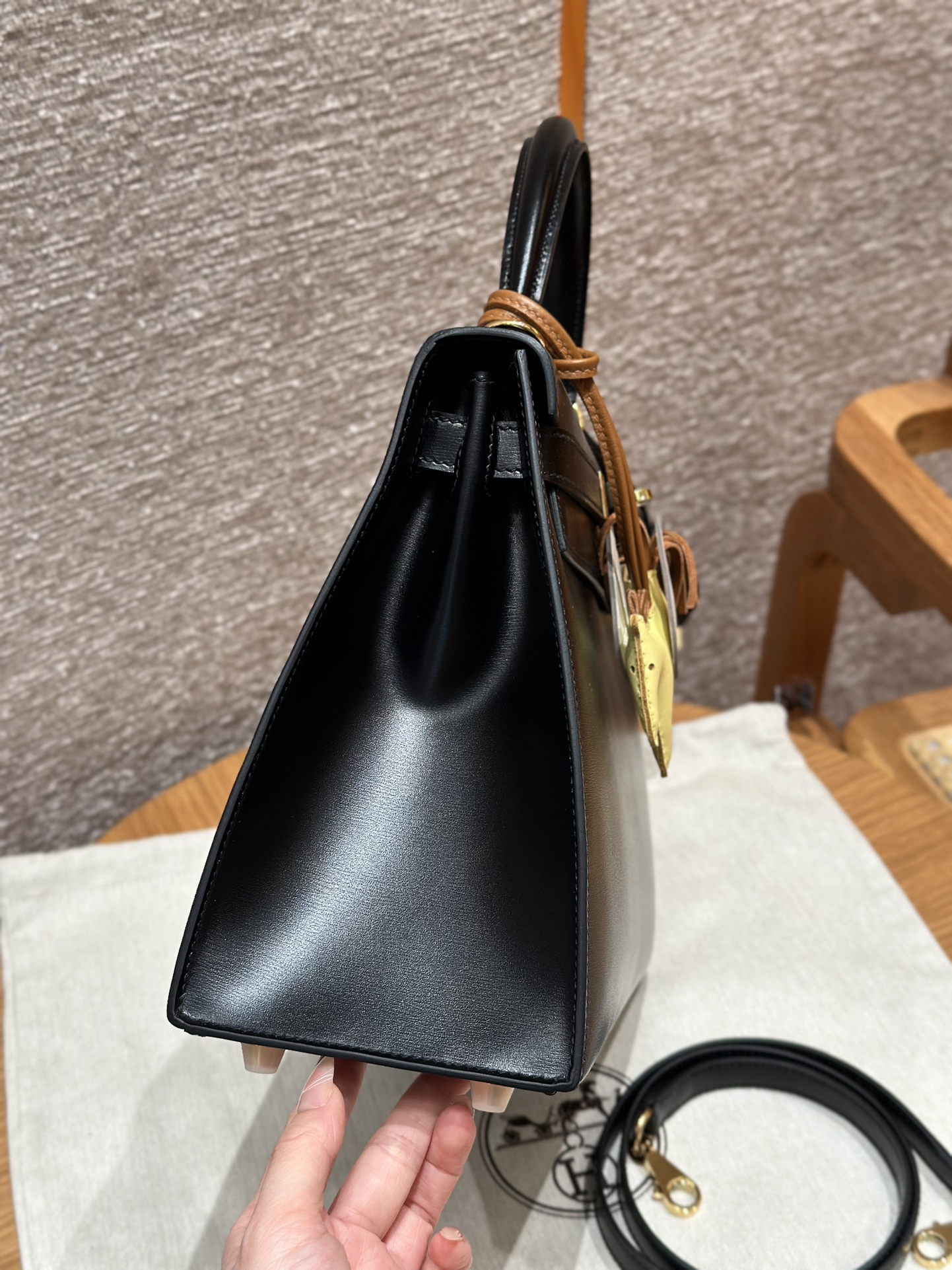 Hermes Kelly ck89noir handbag (handmade to order)