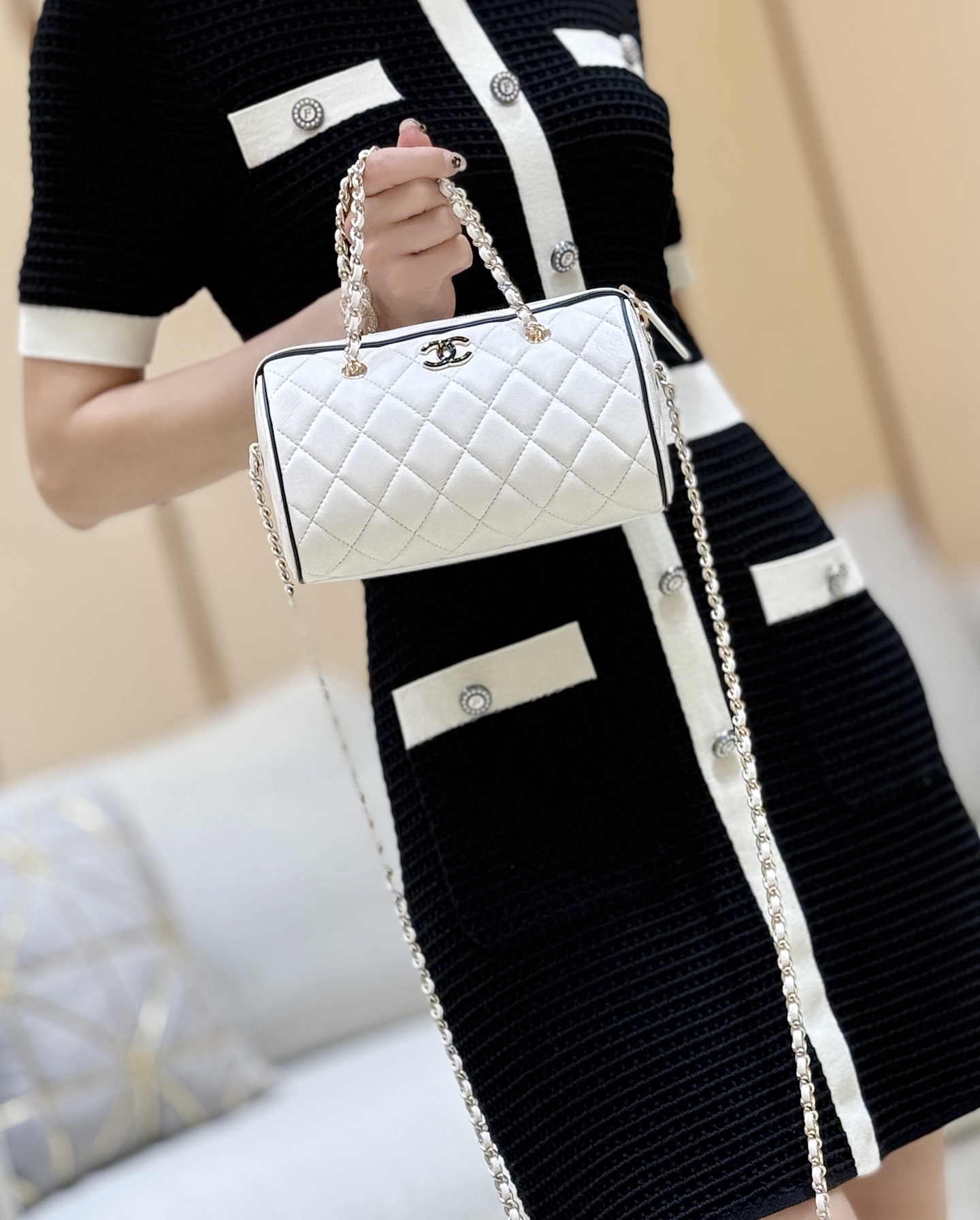 Chanel 25P Spring/Summer Preview Collection Panda Bowling Bag AP45150
