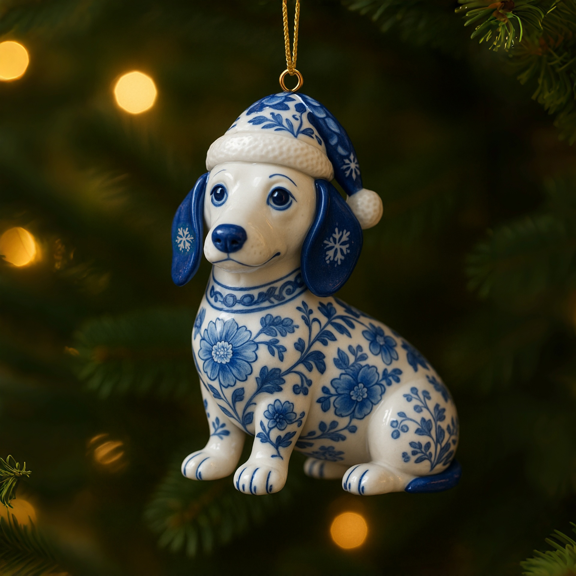 Delft Blue Pet Christmas Ornament