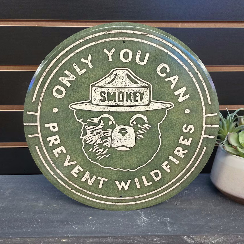 Smokey Bear Tin Metal Sign