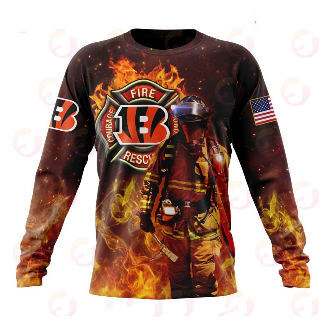 CINCINNATI BENGALS HONOR FIREFIGHTERS – FIRST RESPONDERS 3D HOODIE