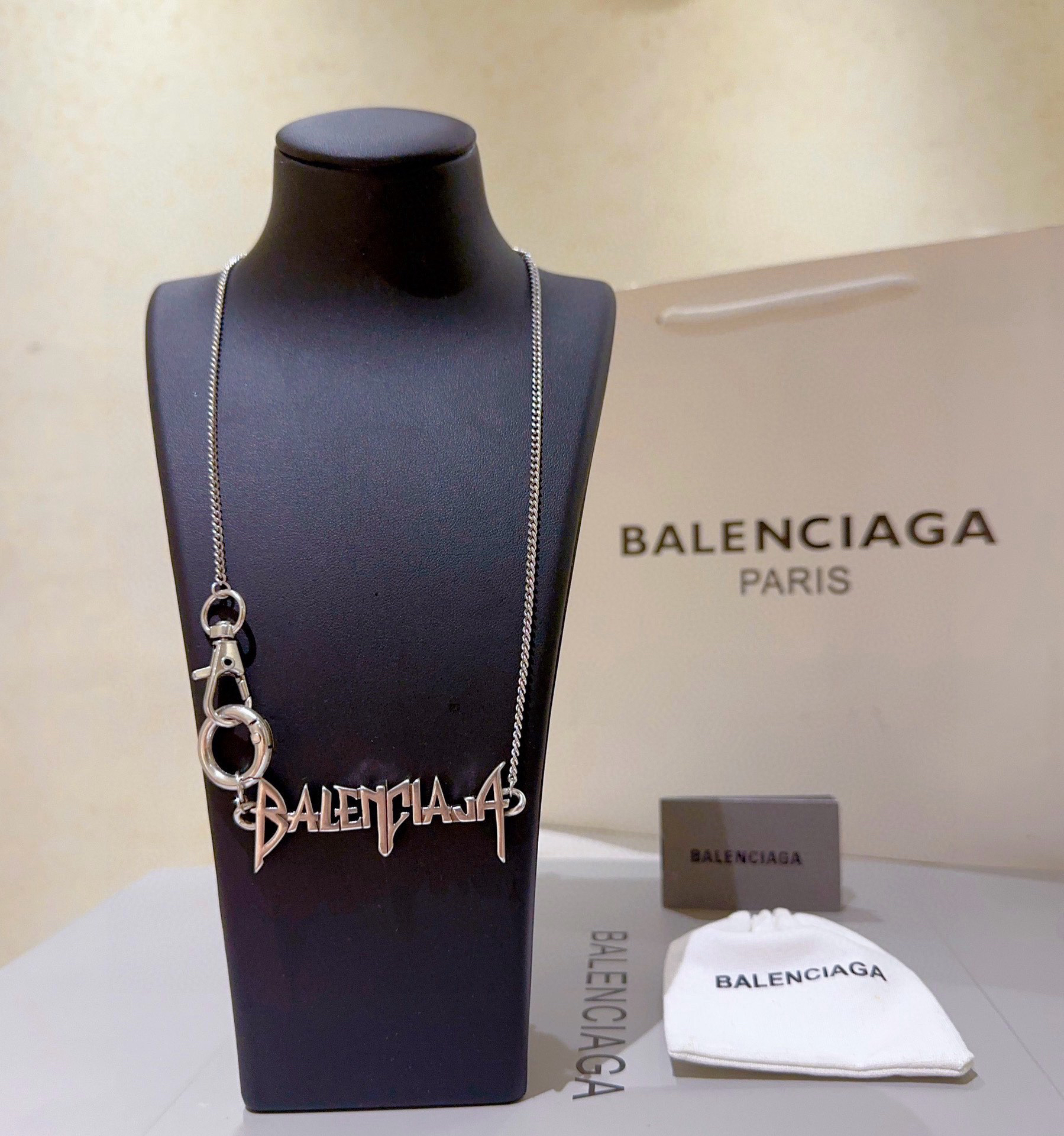 Balenciaga Font Chain Necklace