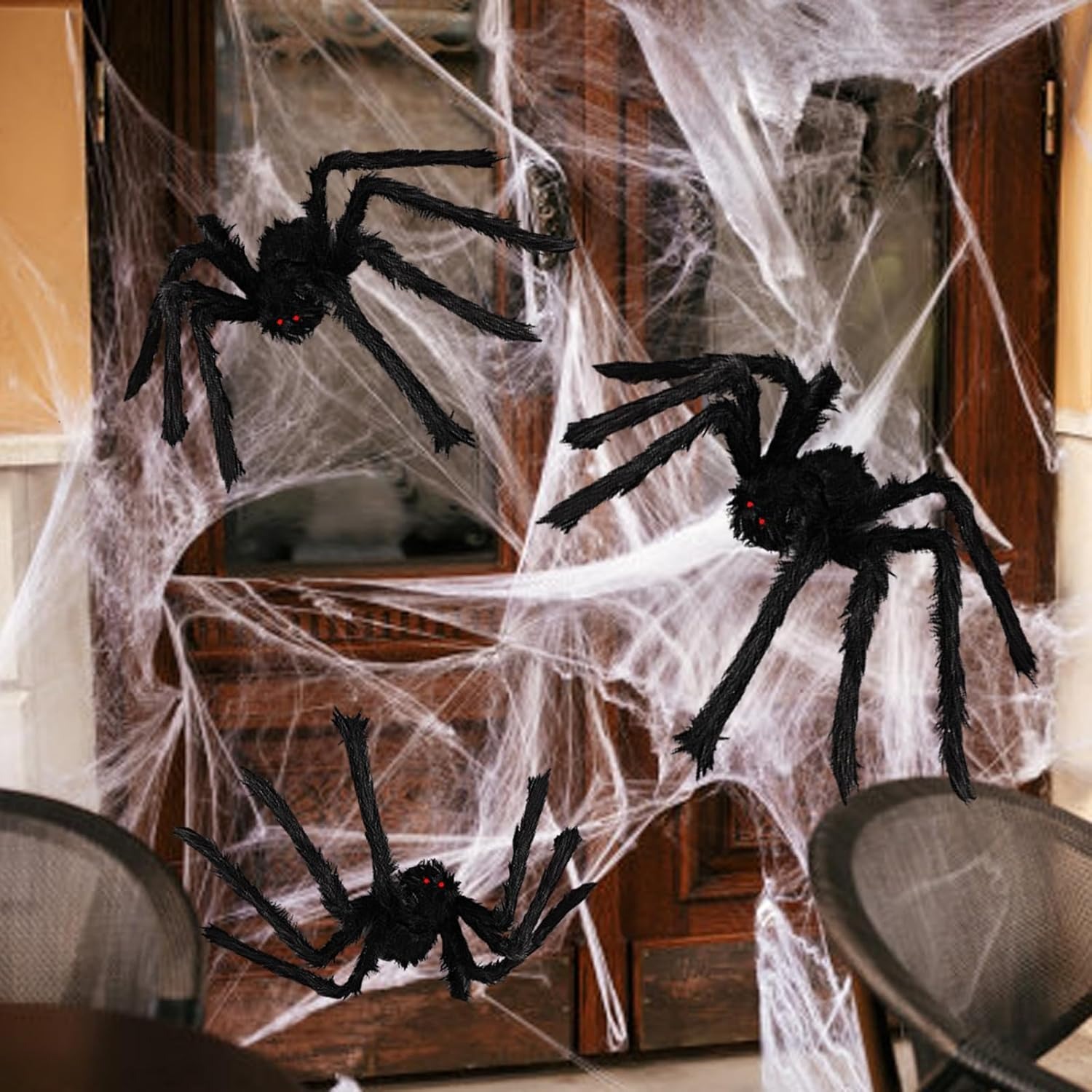 ✨Flash Sale✨Halloween Spider Web Decoration with 3 Spiders
