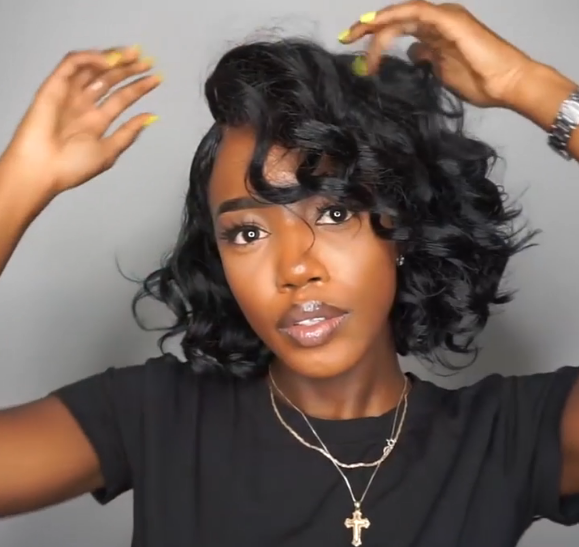 New Basic Cap Short Curly Bob