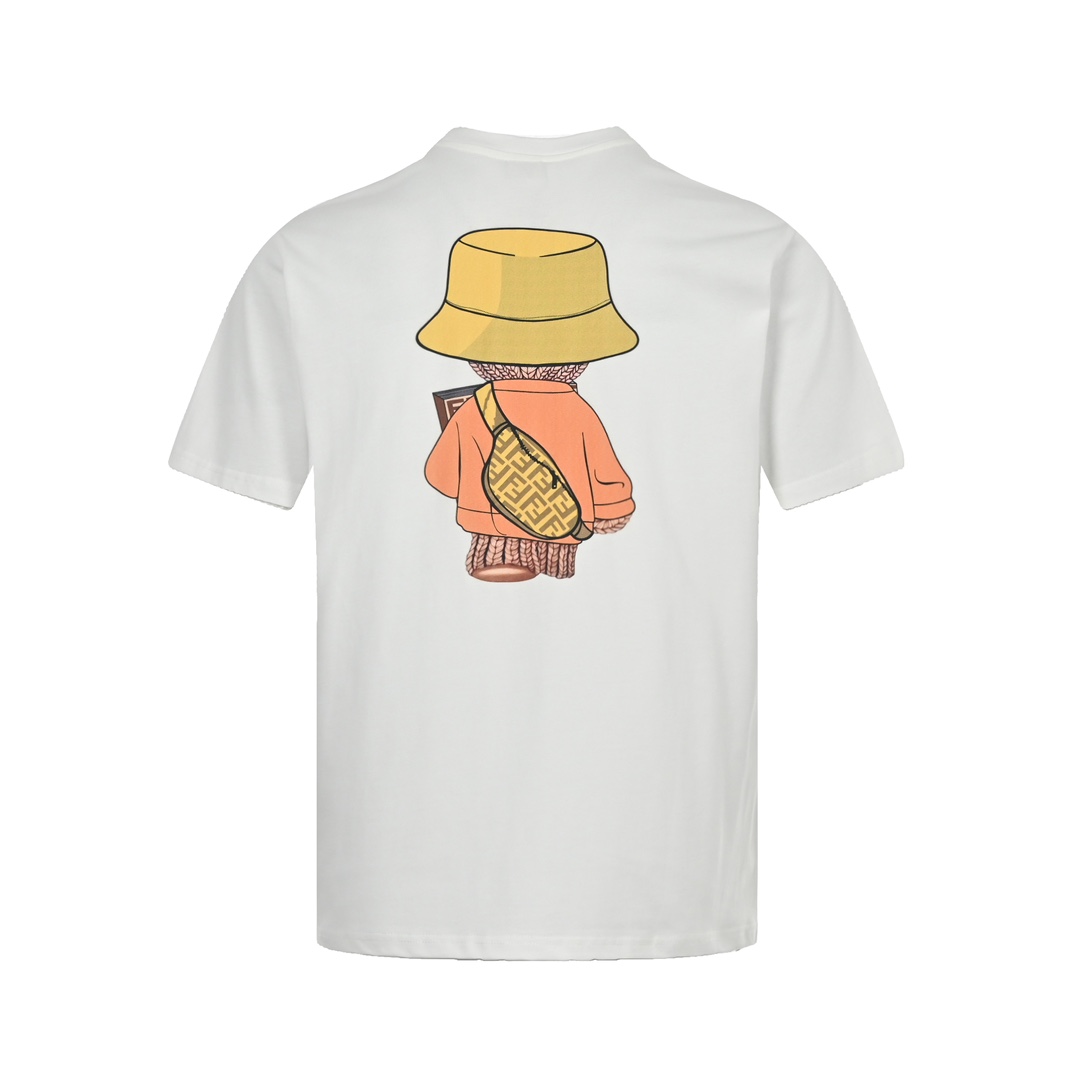 Fendi 23ss wool bear print short sleeves
