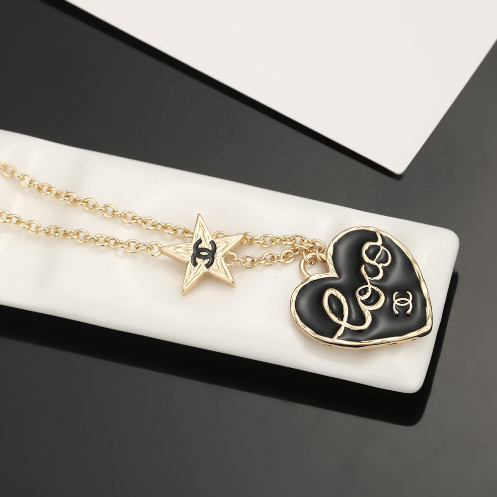 Chanel Heart Peach Necklace