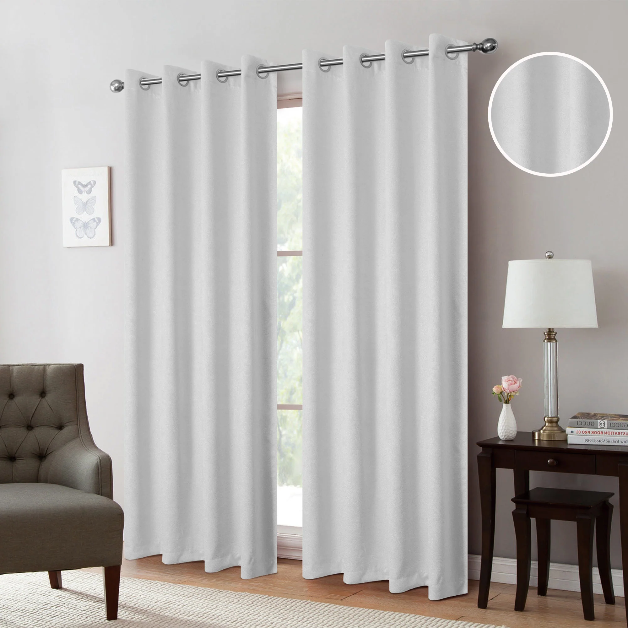 Isla Thermal Room Darkening Grommet Window Panel, 54x84 Inches