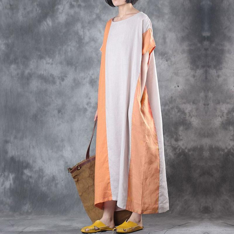 Color Block Long Loose Dress