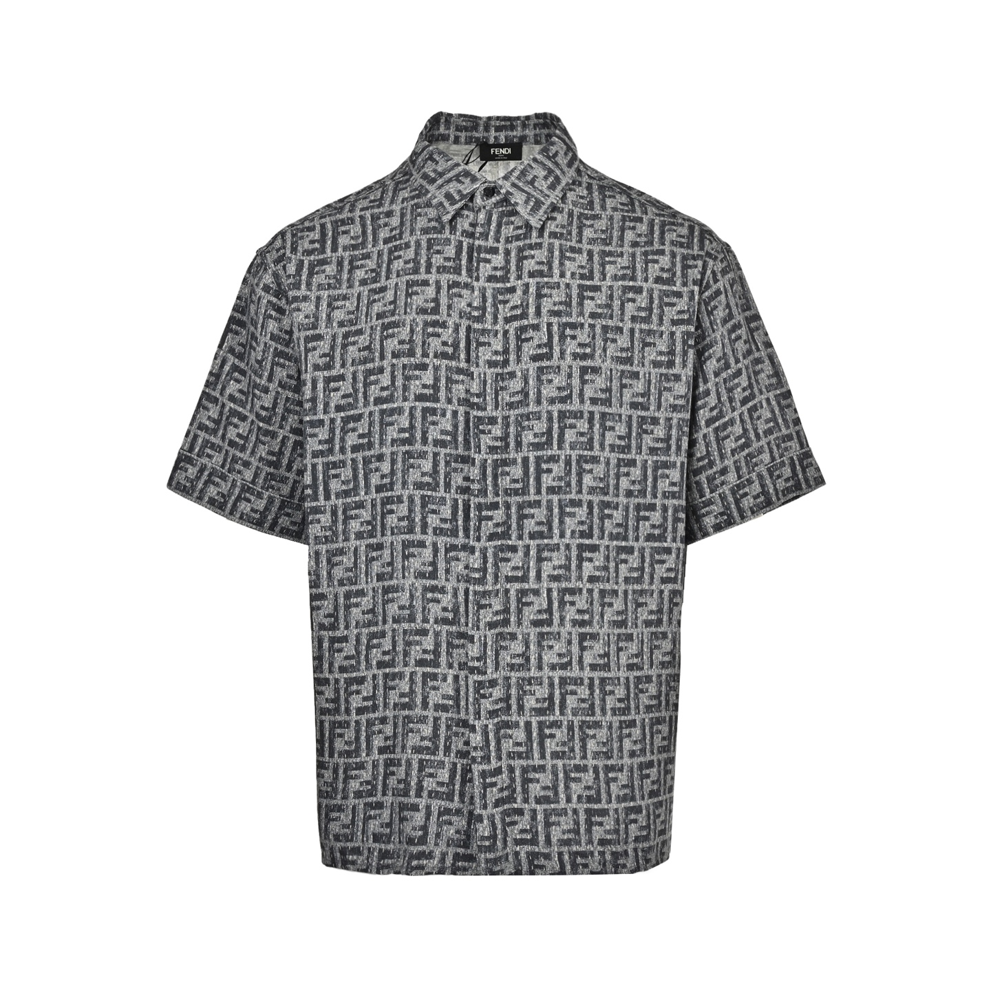 Fendi 25ss topstitched FF jacquard short-sleeved shirt