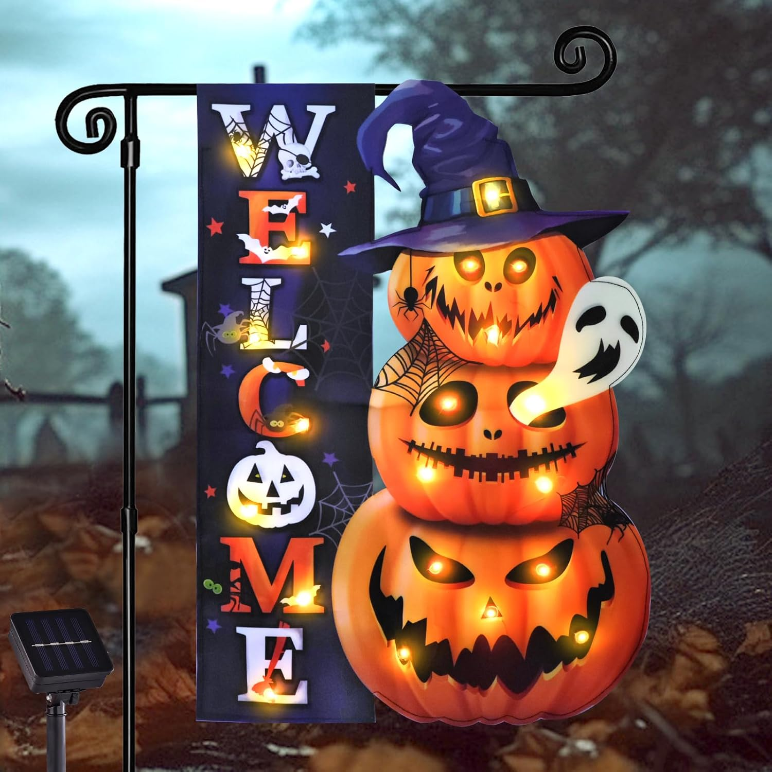 Lighted Shaped Halloween Garden Flags