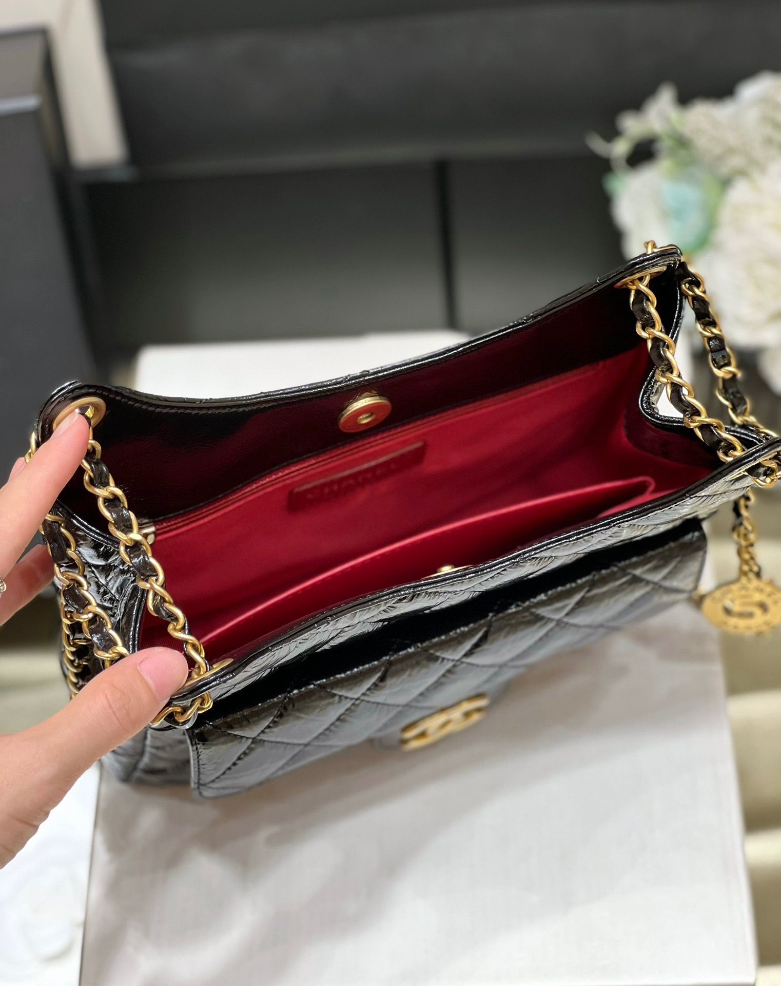 Chanel 23P Spring/Summer Collection Golden Ball Hobo Hippie Bag 3690