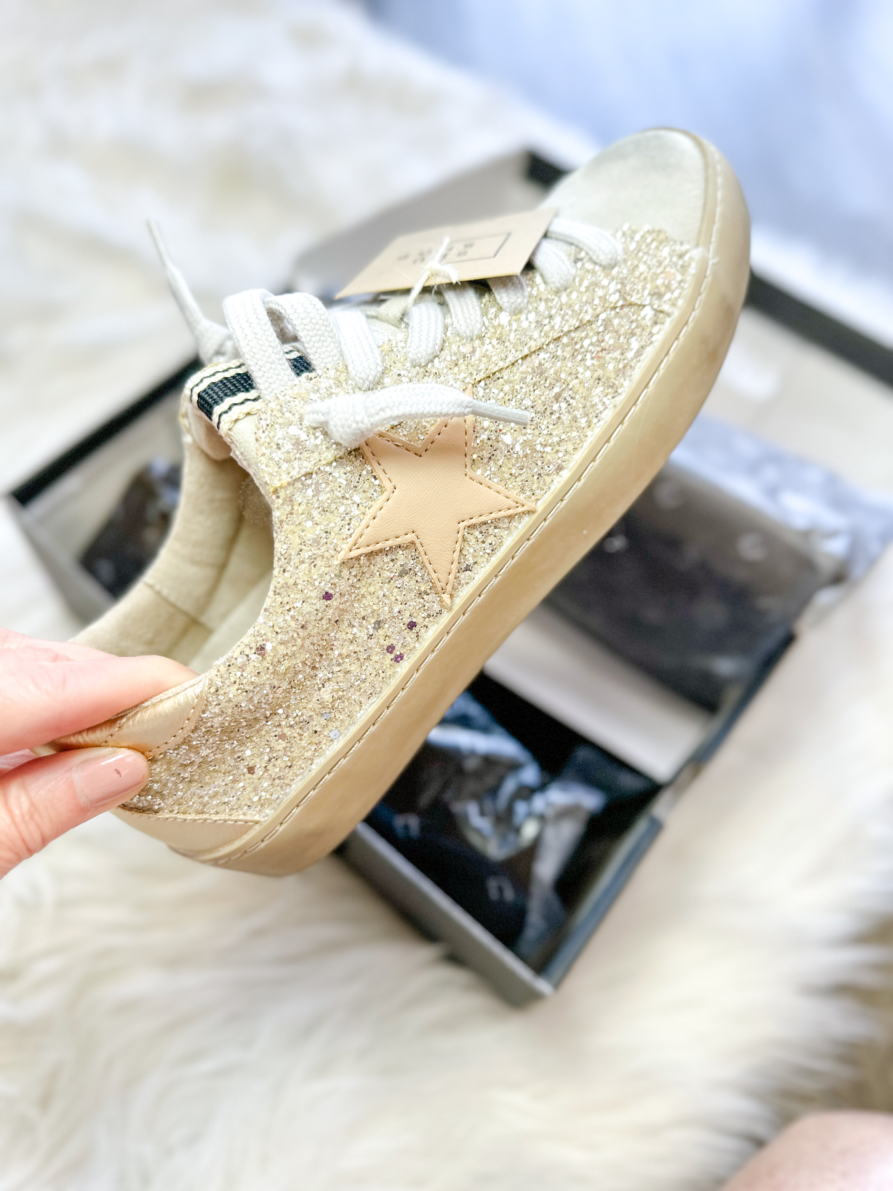 PAULY SHUSHOP SNEAKERS-GOLD GLITTER