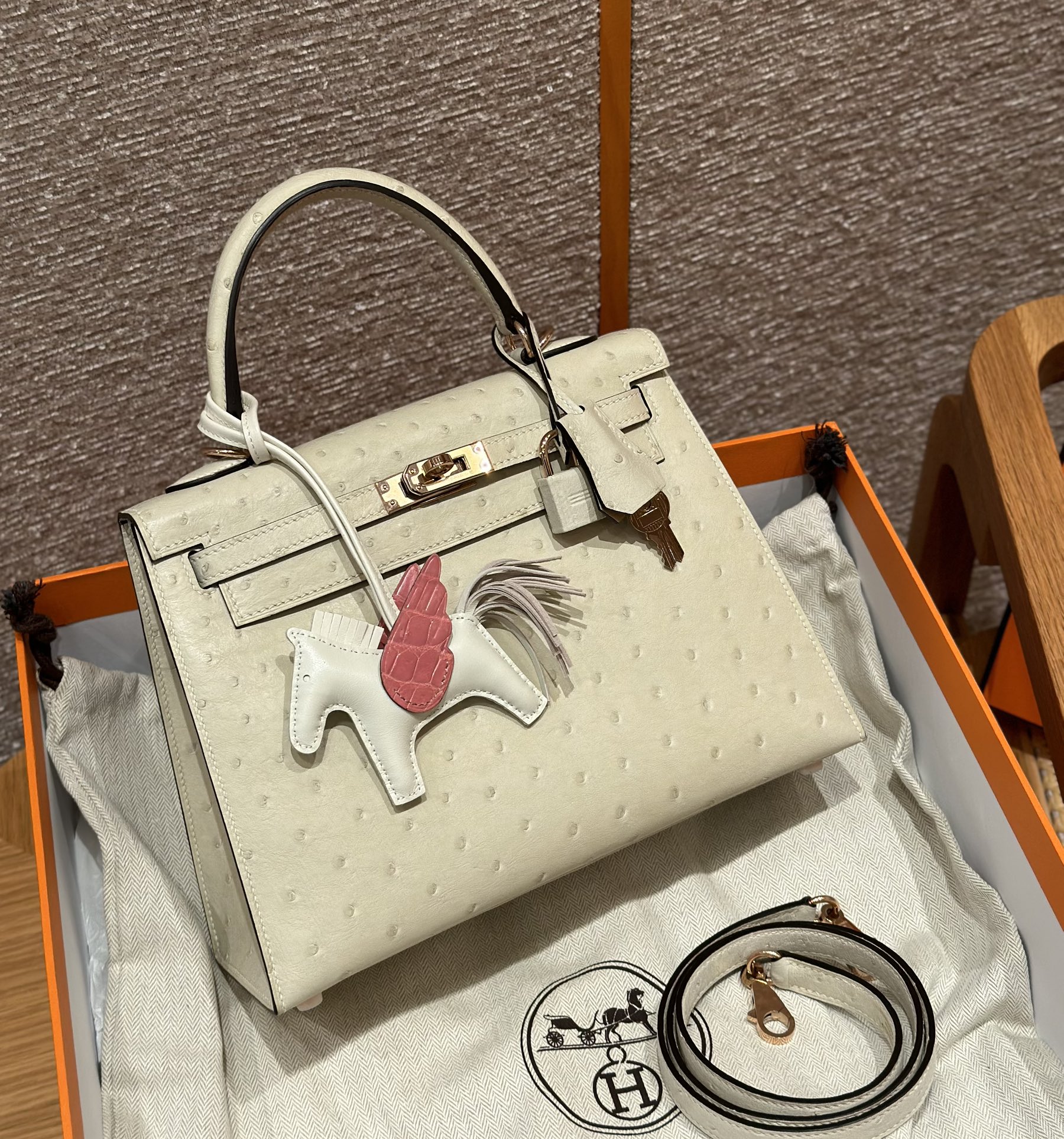 Hermes Kelly 3CParchemin Handbag (Handmade to order)