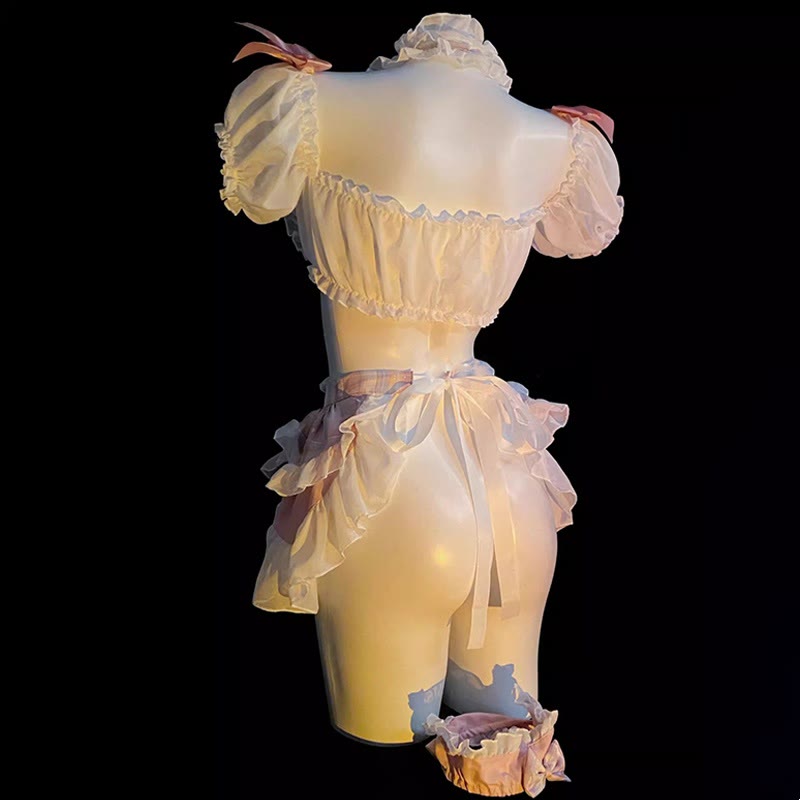 Maid Hollow Out Backless Lingerie Dress