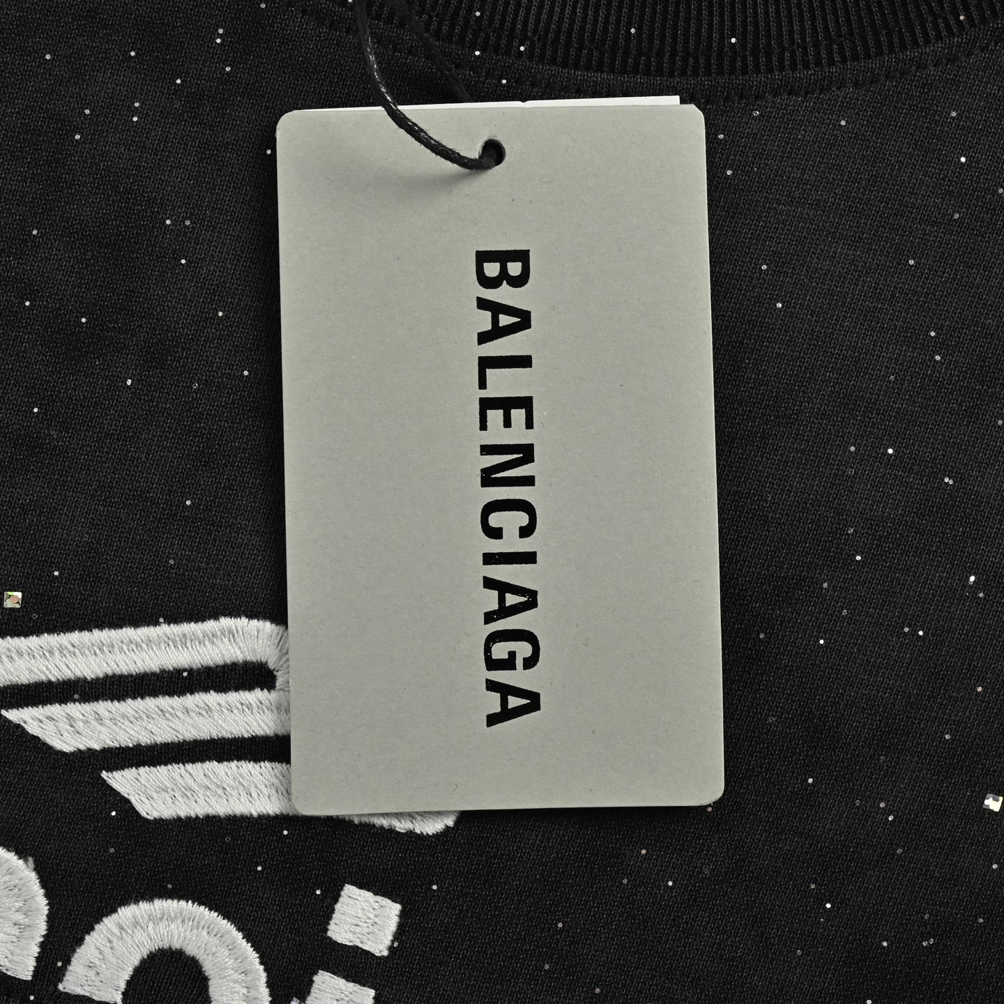 Balenciaga 25ss rendering starry sky embroidered letter short sleeve