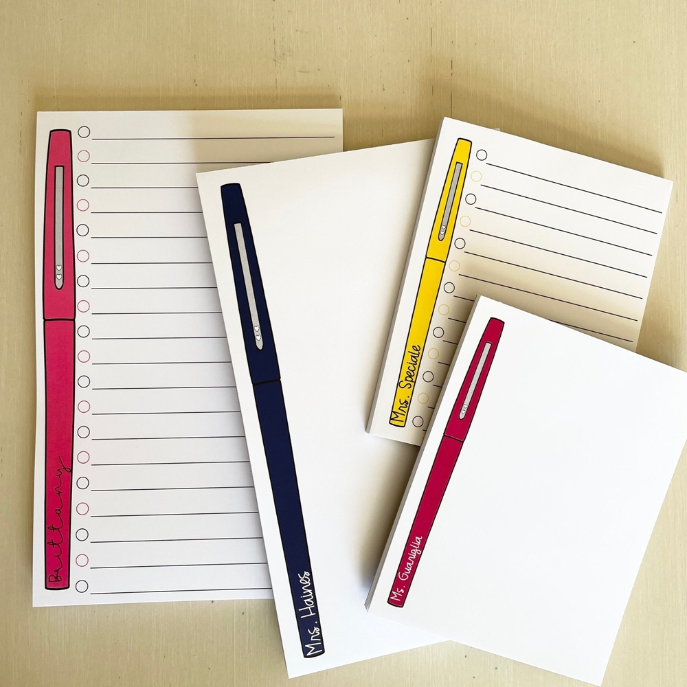Teacher Notepad And Pen