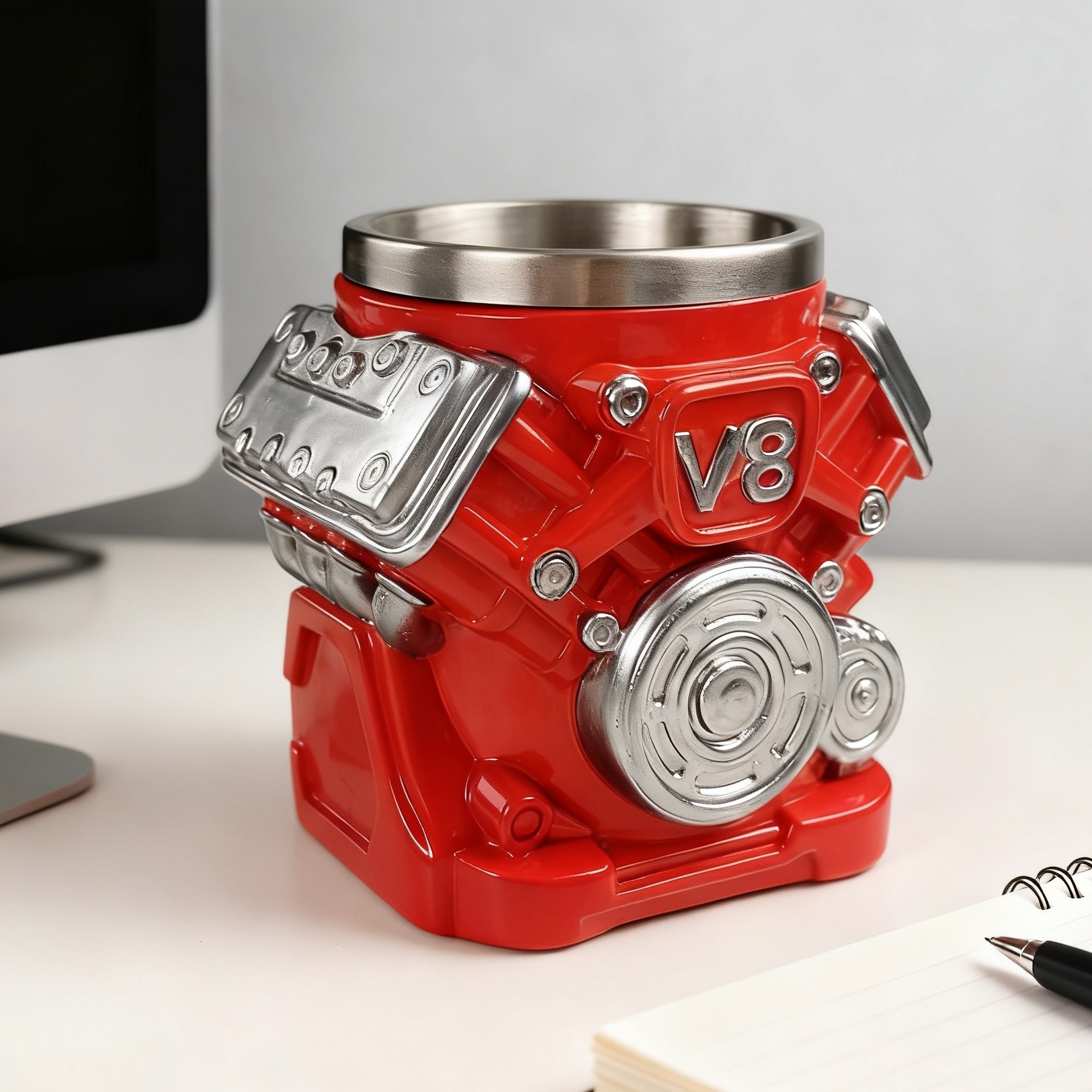 Bestselling V8 V6 Engine Stainless Steel 3D Mug (Engine Resin Mug)