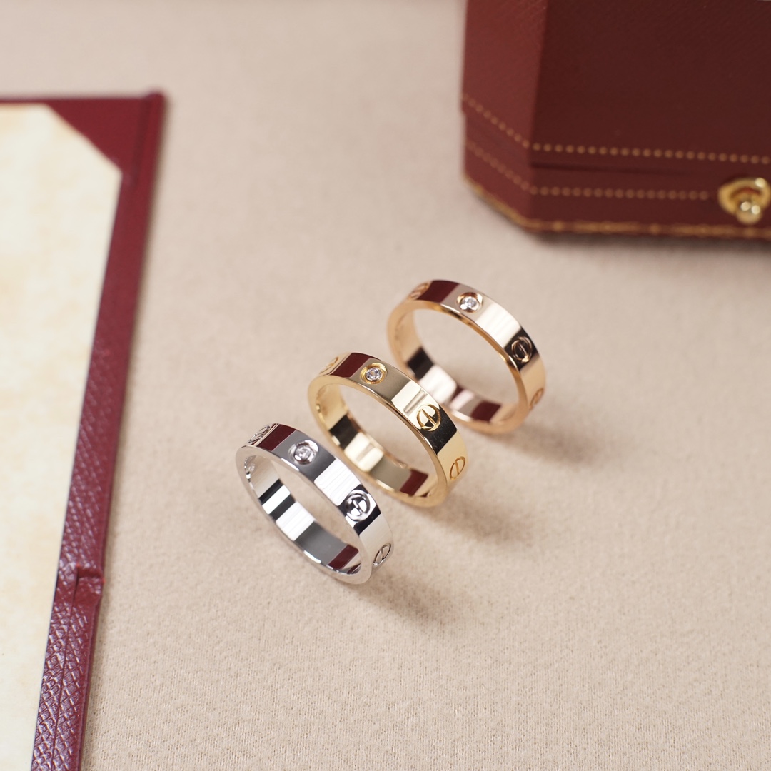 Cartier narrow single diamond love ring
