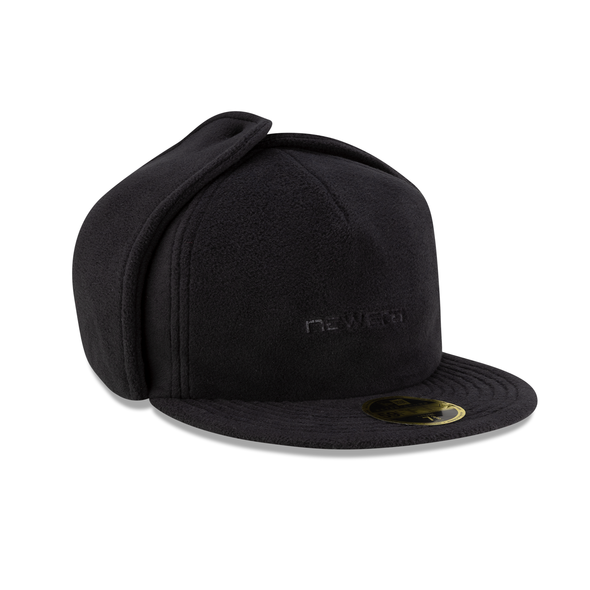 New Era Branded Black Polartec Dog Ear Retro Crown 59FIFTY Fitted Hat