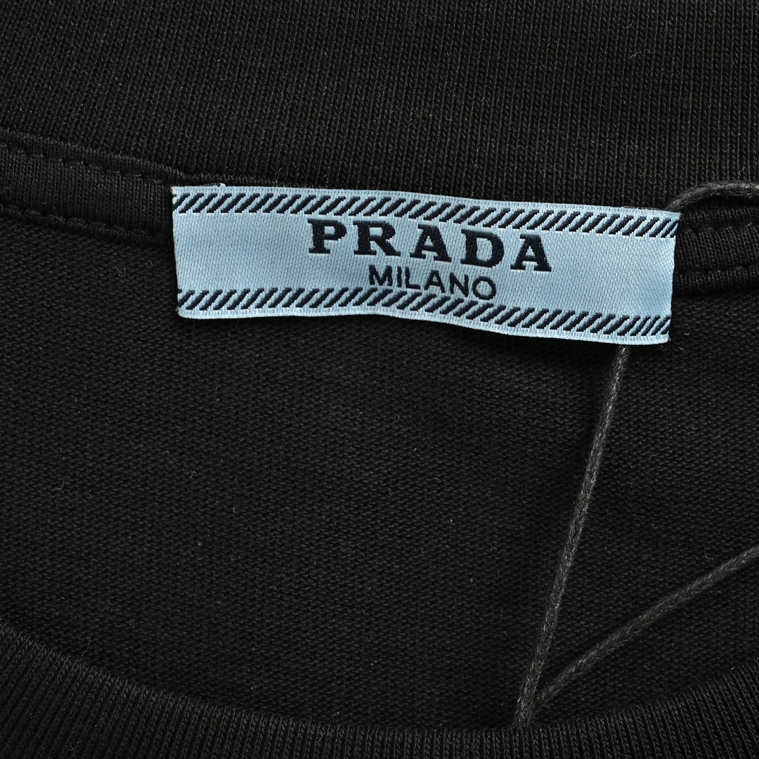 Prada 24Fw obscure toothbrush embroidered logo long-sleeved T-shirt