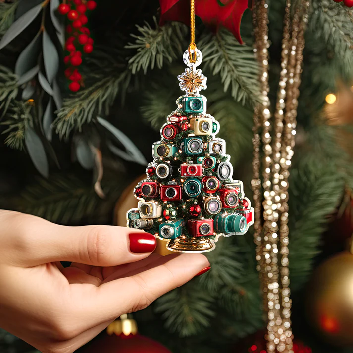 Festive Camera Christmas Tree Christmas Ornament