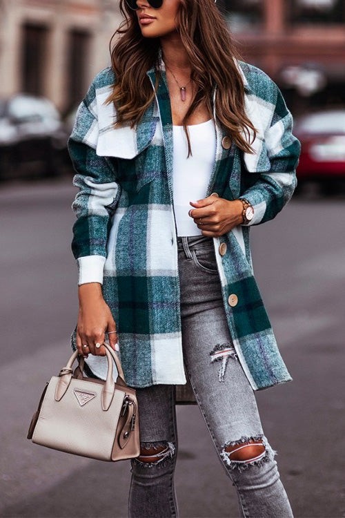 Heididress Casual Lapel Button Down Pockets Plaid Cardigans