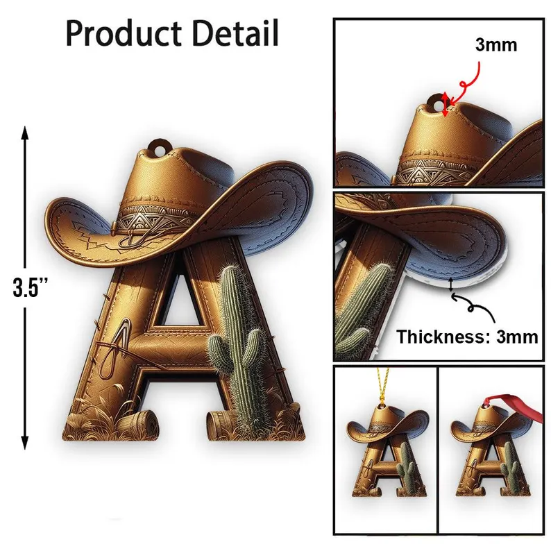 Personalized Western Style Letter Flat Ornament