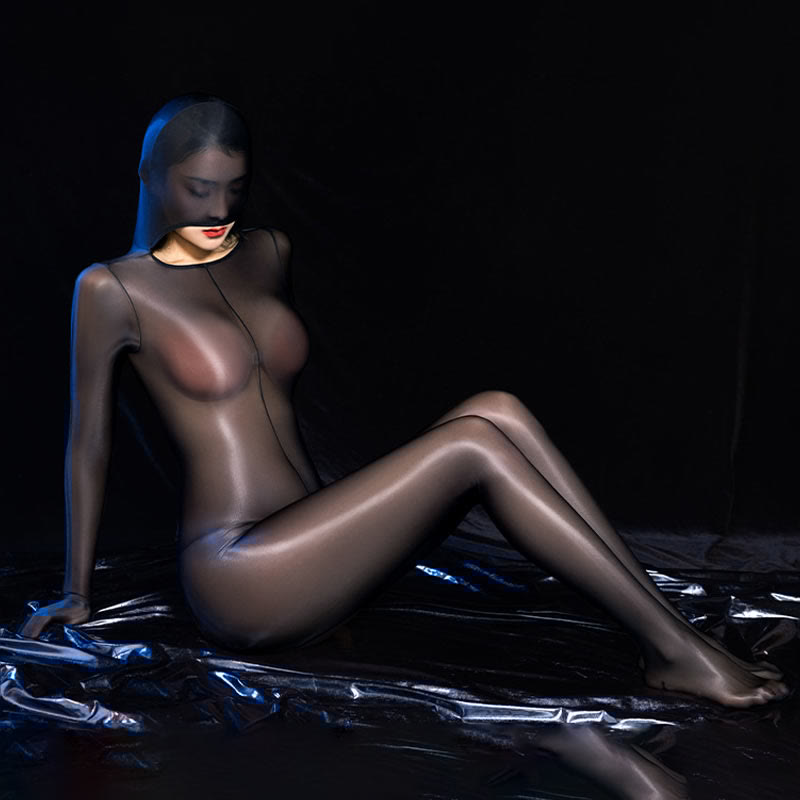 Sexy One-Piece See-through Hooded Jumpsuit Lingerie