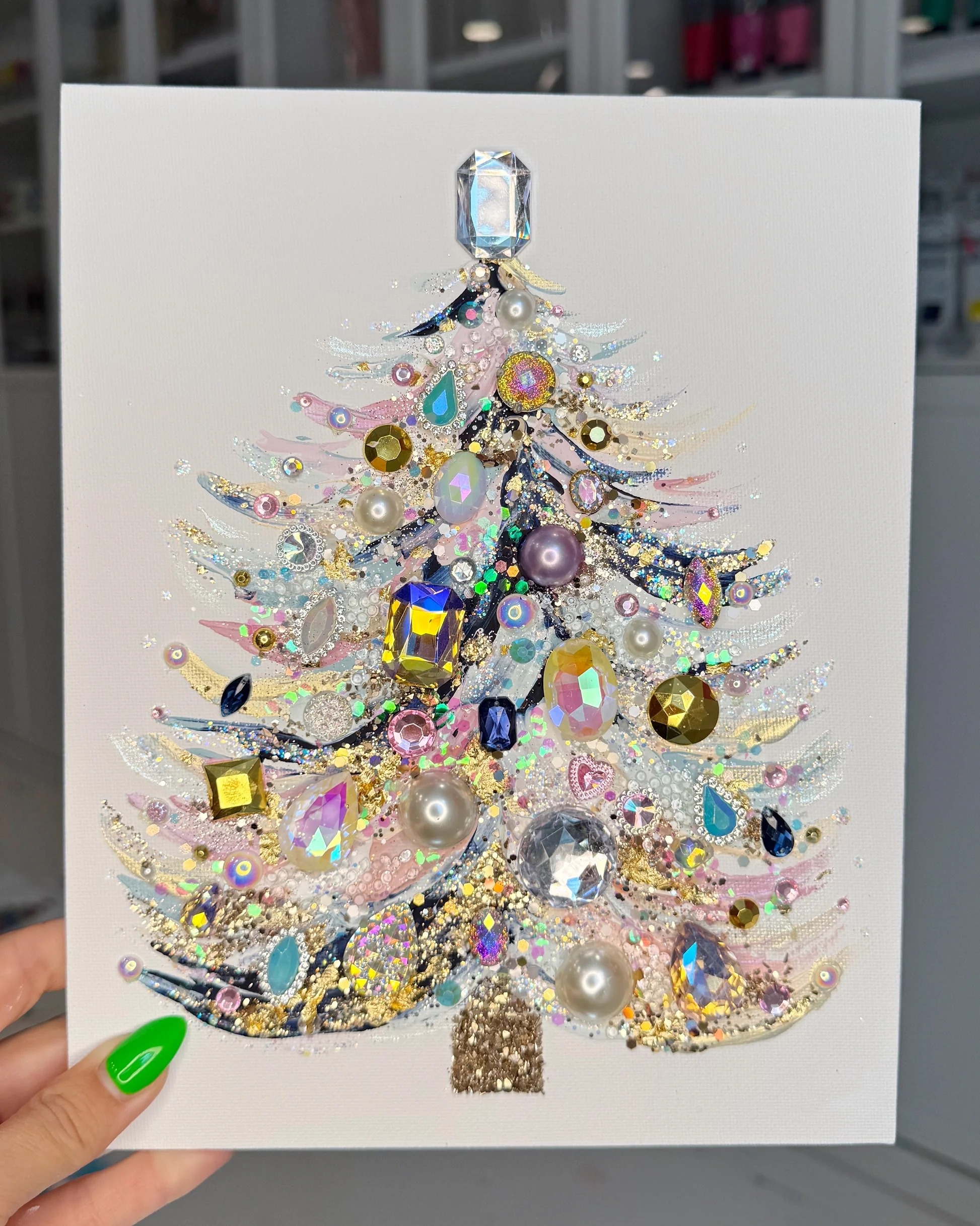 🎄Early Christmas Sale🎄Sparkling Jewelry Christmas Tree Painting