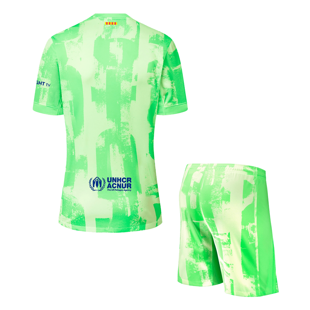 Barcelona Third Away Football Shirt Kit (Shirt + Shorts) 2024/25 - UCL (Spotify Logo without Text)