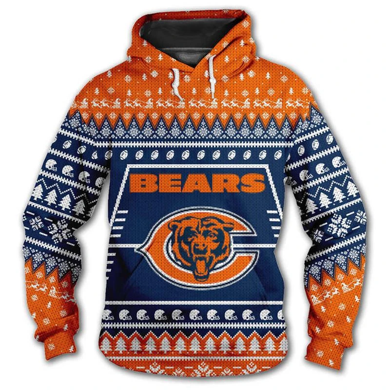 CHICAGO BEARS 3D CHRISTMAS HOODIE ABC02