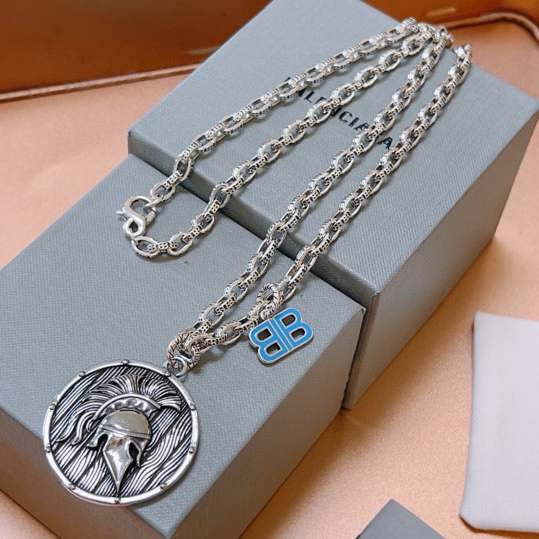 Balenciaga Sparta Round Chain Vintage Necklace
