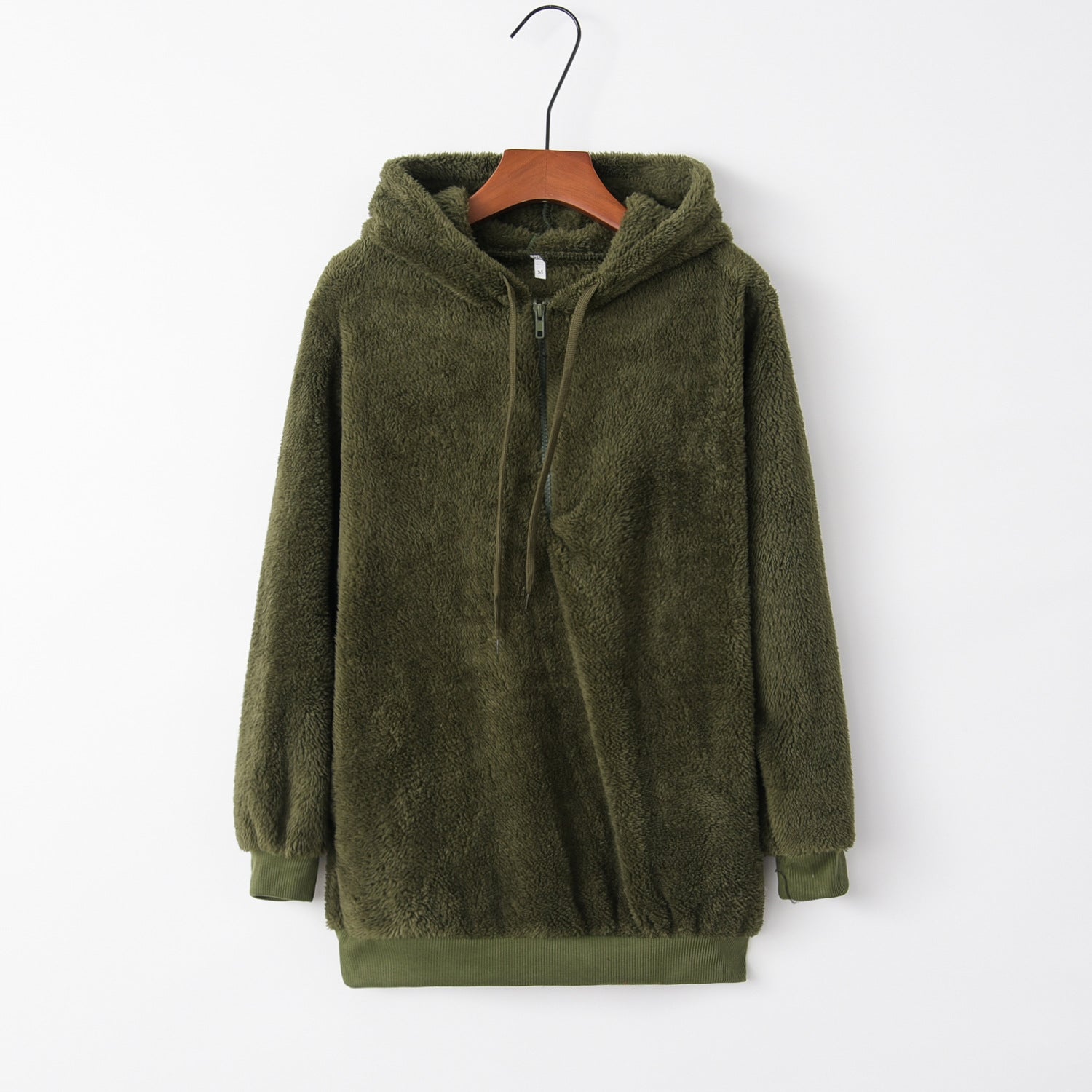 Solid Color Women's Long-Sleeved Hooded Sweater Coat