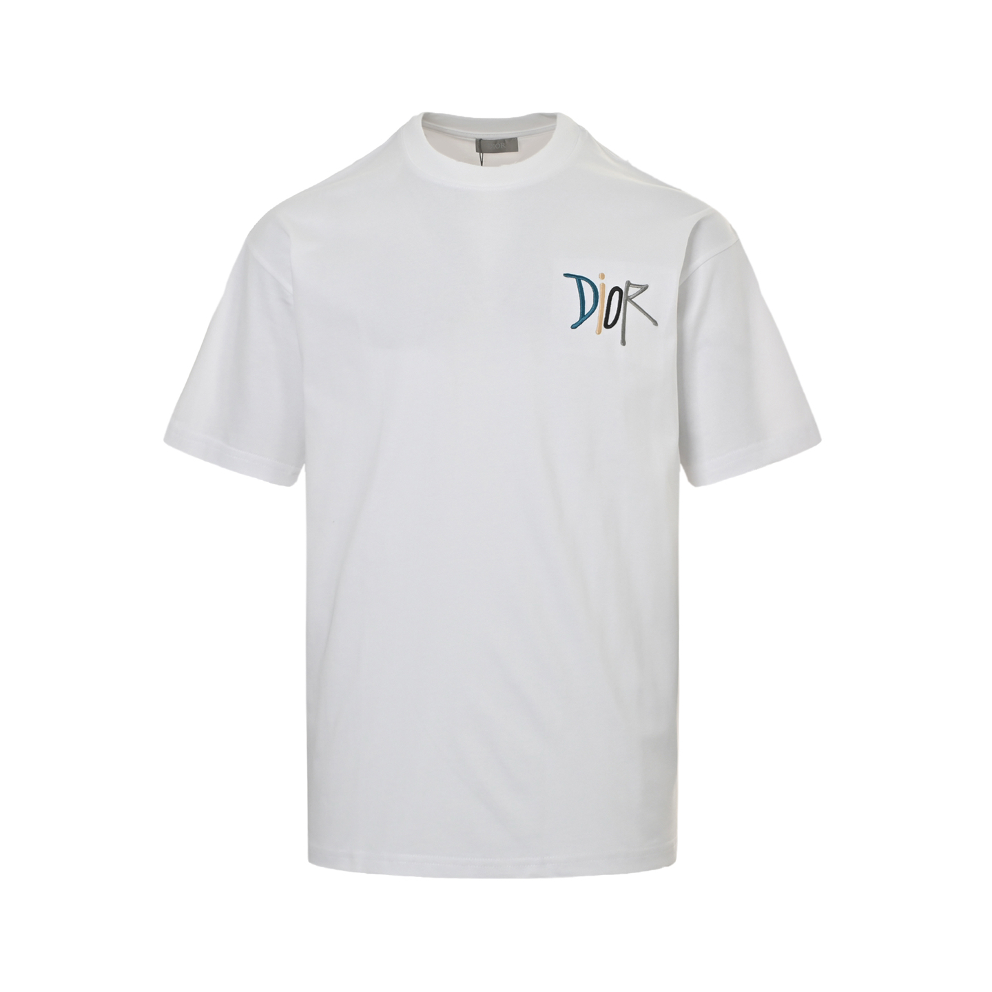 Dior 25ss short sleeves with four-color letter embroidery on the chest