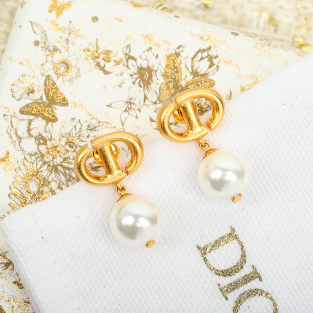 Dior CD Pearl Earrings