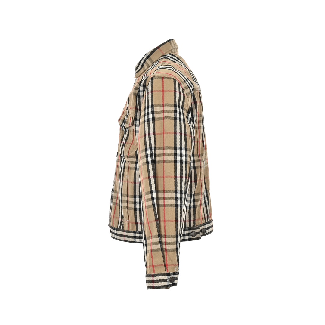 Burberry & Supreme checkered warhorse embroidered denim jacket