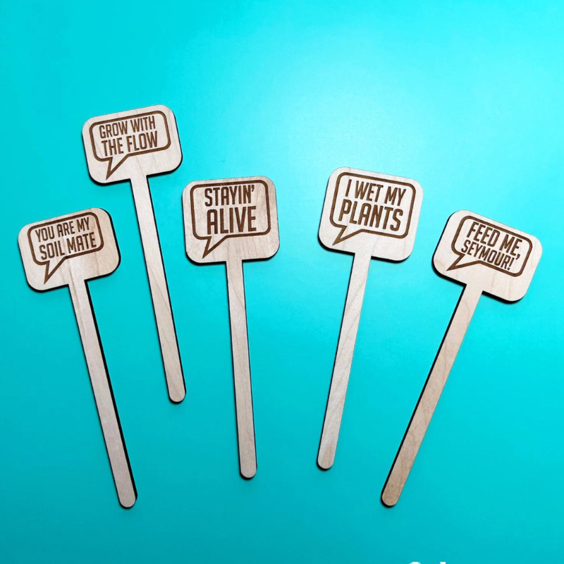 Woodplant Stakes | cheeky wooden plant markers