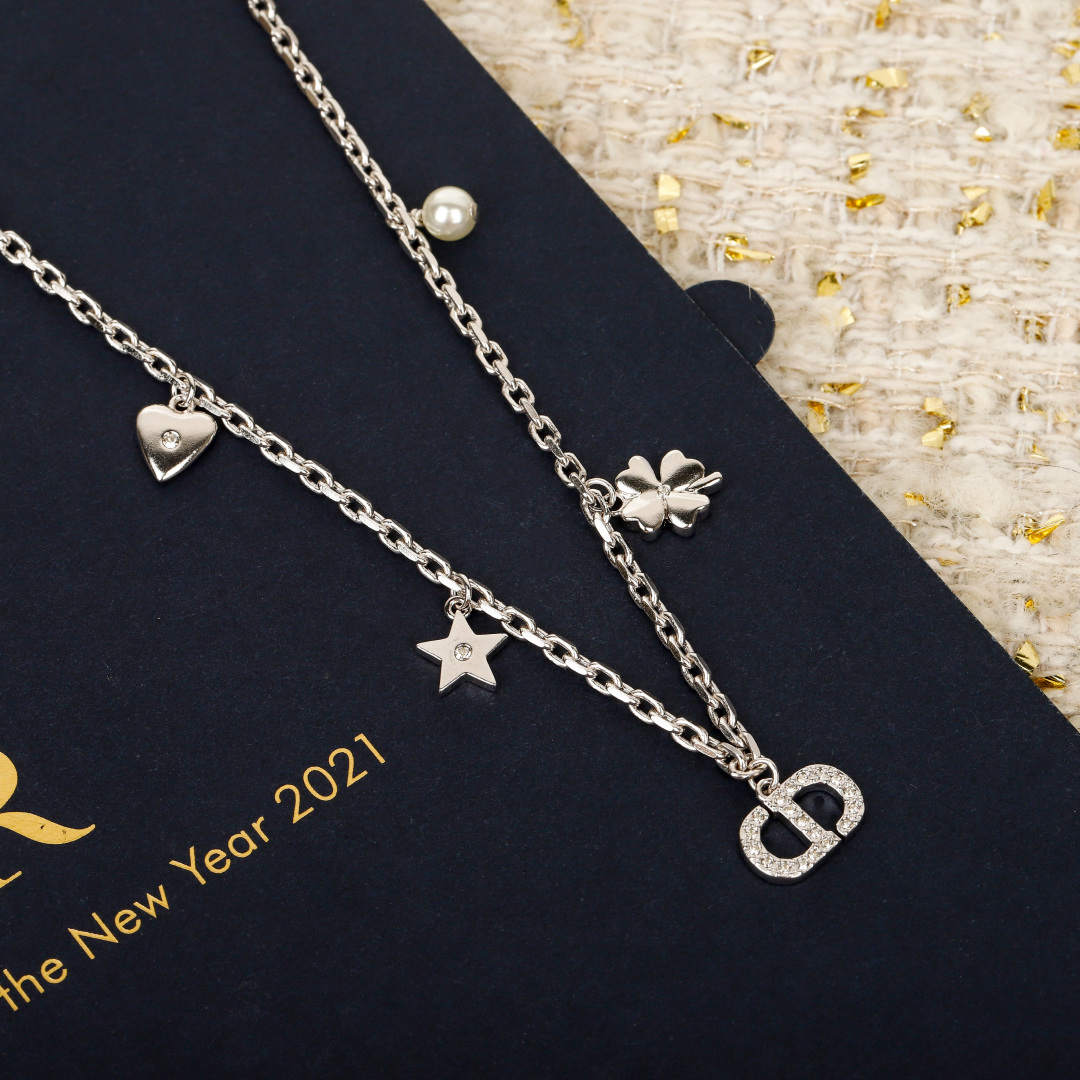 Dior diamond CD necklace